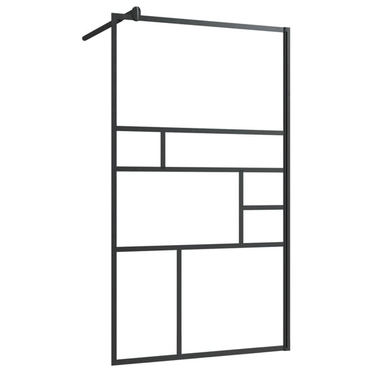 Walk-in Shower Wall with Clear ESG Glass 90x195 cm Black Walk-in Shower Wall with Clear ESG Glass 90x195 cm Black