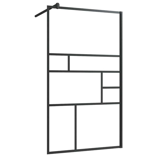 Walk-in Shower Wall with Clear ESG Glass 90x195 cm Black Walk-in Shower Wall with Clear ESG Glass 90x195 cm Black