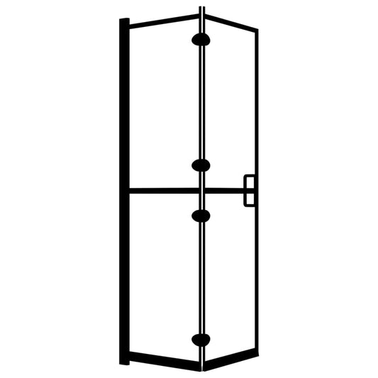 Folding Shower Enclosure ESG 100x140 cm Black Folding Shower Enclosure ESG 100x140 cm Black