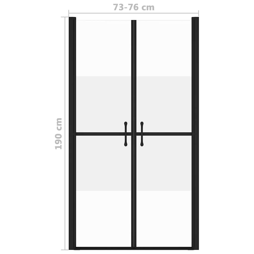 150832 vidaXL Shower Door Half Frosted ESG (73-76)x190 cm