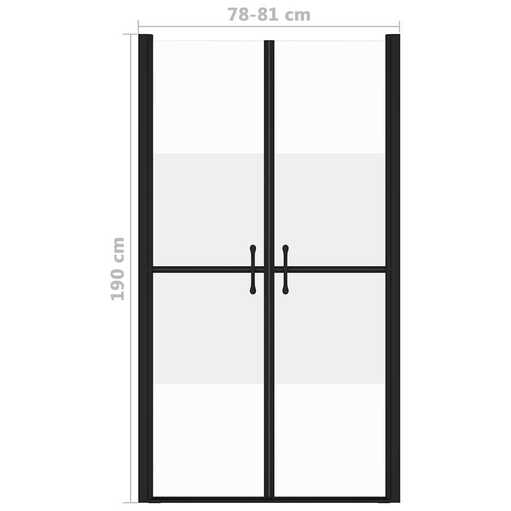 150833 vidaXL Shower Door Half Frosted ESG (78-81)x190 cm