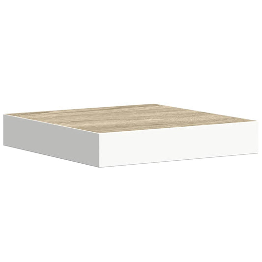Floating Wall Shelf Oak and White 23x23.5x3.8 cm MDF Floating Wall Shelf Oak and White 23x23.5x3.8 cm MDF