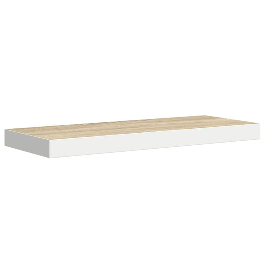 Floating Wall Shelf Oak and White 60x23.5x3.8 cm MDF Floating Wall Shelf Oak and White 60x23.5x3.8 cm MDF