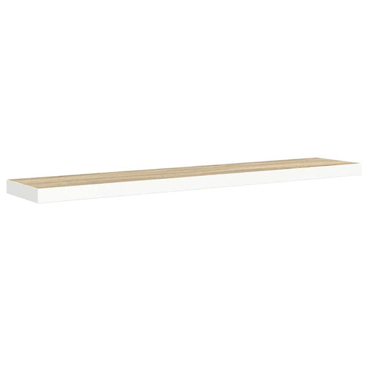 Floating Wall Shelf Oak and White 120x23.5x3.8 cm MDF Floating Wall Shelf Oak and White 120x23.5x3.8 cm MDF