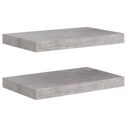Floating Wall Shelves 2 pcs Concrete Grey 40x23x3.8 cm MDF Floating Wall Shelves 2 pcs Concrete Grey 40x23x3.8 cm MDF