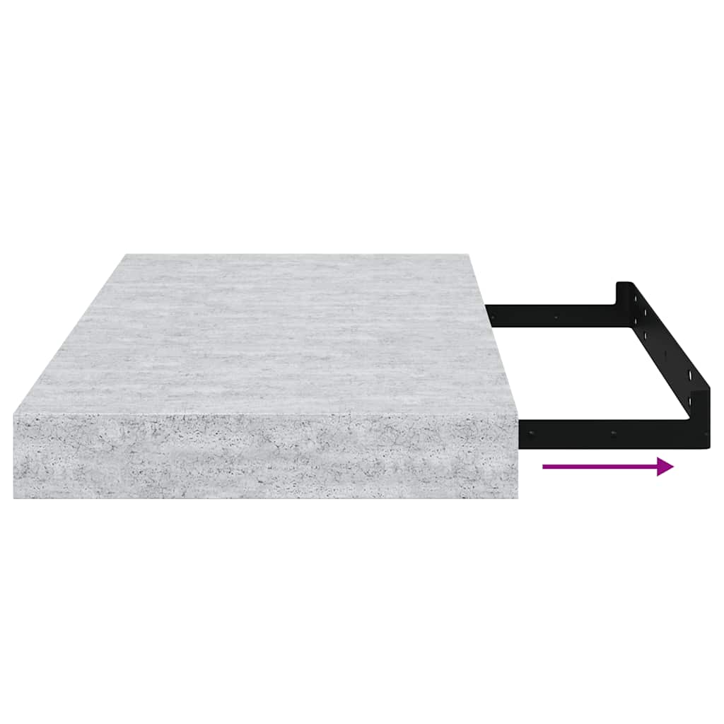 Floating Wall Shelves 4 pcs Concrete Grey 40x23x3.8 cm MDF