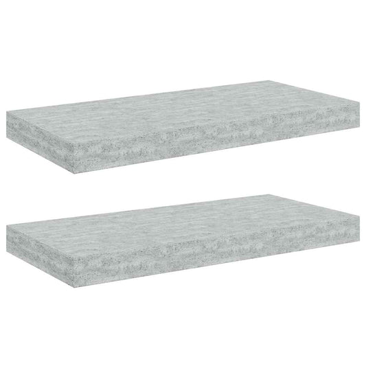 Floating Wall Shelves 2 pcs Concrete Grey 50x23x3.8 cm MDF Floating Wall Shelves 2 pcs Concrete Grey 50x23x3.8 cm MDF
