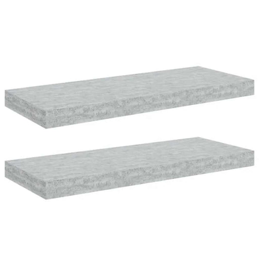 Floating Wall Shelves 2 pcs Concrete Grey 60x23.5x3.8 cm MDF Floating Wall Shelves 2 pcs Concrete Grey 60x23.5x3.8 cm MDF