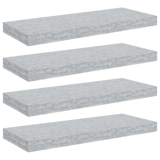 Floating Wall Shelves 4 pcs Concrete Grey 60x23.5x3.8 cm MDF Floating Wall Shelves 4 pcs Concrete Grey 60x23.5x3.8 cm MDF