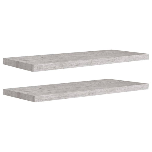 Floating Wall Shelves 2 pcs Concrete Grey 80x23.5x3.8 cm MDF Floating Wall Shelves 2 pcs Concrete Grey 80x23.5x3.8 cm MDF