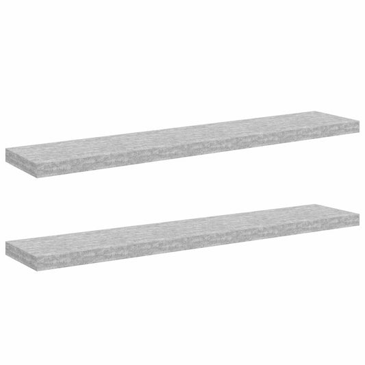 Floating Wall Shelves 2 pcs Concrete Grey 120x23.5x3.8 cm MDF Floating Wall Shelves 2 pcs Concrete Grey 120x23.5x3.8 cm MDF