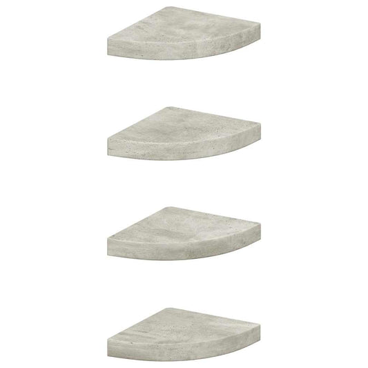Wall Corner Shelves 4 pcs Concrete Grey 25x25x3.8 cm MDF Wall Corner Shelves 4 pcs Concrete Grey 25x25x3.8 cm MDF
