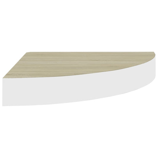 Wall Corner Shelf Oak and White 35x35x3.8 cm MDF Wall Corner Shelf Oak and White 35x35x3.8 cm MDF