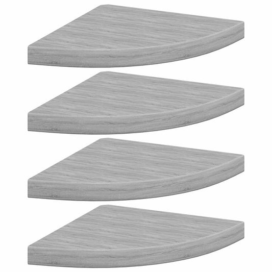 326644 vidaXL Wall Corner Shelves 4 pcs Concrete Grey 35x35x3,8 cm MDF 326644 vidaXL Wall Corner Shelves 4 pcs Concrete Grey 35x35x3,8 cm MDF