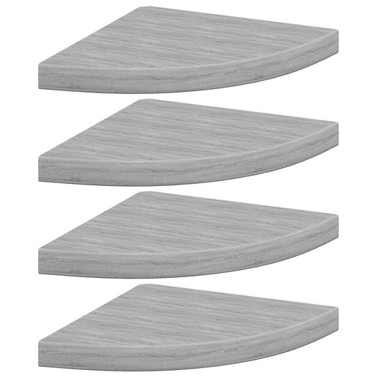 Wall Corner Shelves 4 pcs Concrete Grey 35x35x3.8 cm MDF Wall Corner Shelves 4 pcs Concrete Grey 35x35x3.8 cm MDF