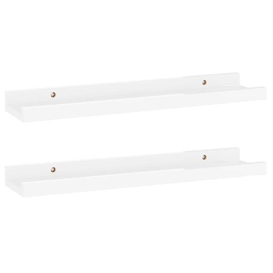 Wall Shelves 2 pcs High Gloss White 40x9x3 cm Wall Shelves 2 pcs High Gloss White 40x9x3 cm