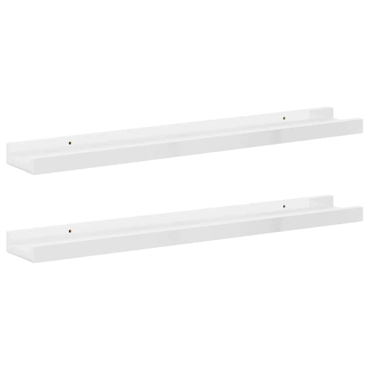 Wall Shelves 2 pcs High Gloss White 60x9x3 cm Wall Shelves 2 pcs High Gloss White 60x9x3 cm