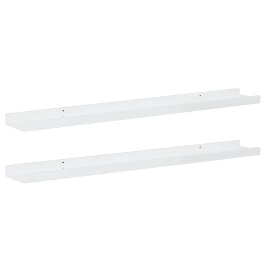 Wall Shelves 2 pcs High Gloss White 80x9x3 cm Wall Shelves 2 pcs High Gloss White 80x9x3 cm