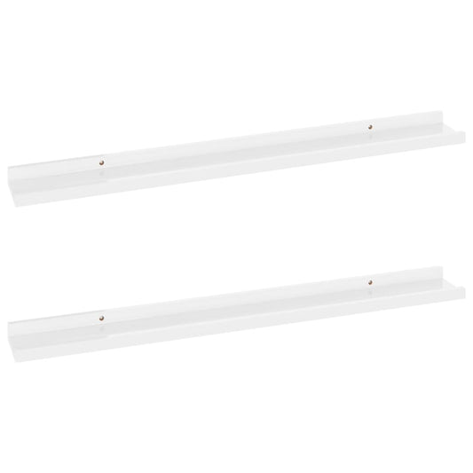 Wall Shelves 2 pcs High Gloss White 80x9x3 cm Wall Shelves 2 pcs High Gloss White 80x9x3 cm