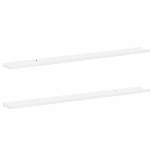 Wall Shelves 2 pcs High Gloss White 115x9x3 cm Wall Shelves 2 pcs High Gloss White 115x9x3 cm