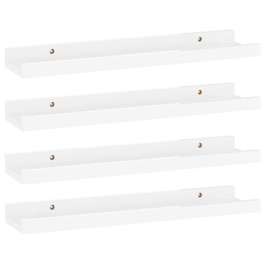 Wall Shelves 4 pcs High Gloss White 40x9x3 cm Wall Shelves 4 pcs High Gloss White 40x9x3 cm