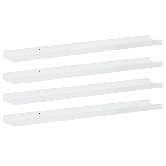 Wall Shelves 4 pcs High Gloss White 80x9x3 cm Wall Shelves 4 pcs High Gloss White 80x9x3 cm