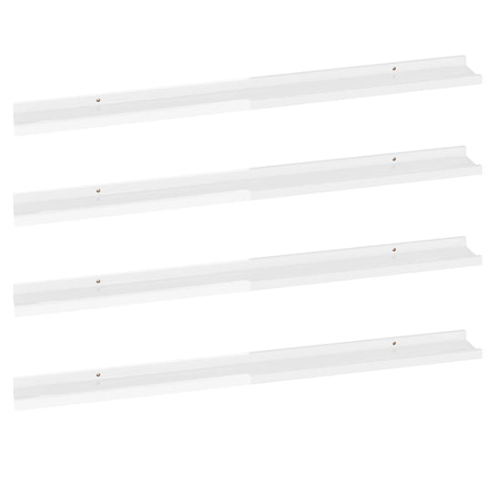 Wall Shelves 4 pcs High Gloss White 100x9x3 cm Wall Shelves 4 pcs High Gloss White 100x9x3 cm