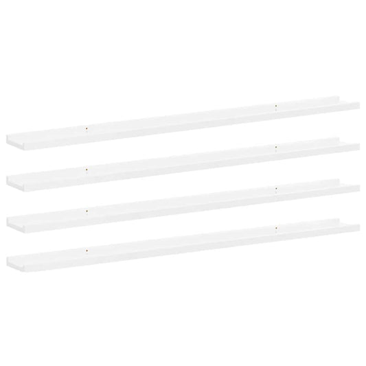 Wall Shelves 4 pcs High Gloss White 115x9x3 cm Wall Shelves 4 pcs High Gloss White 115x9x3 cm