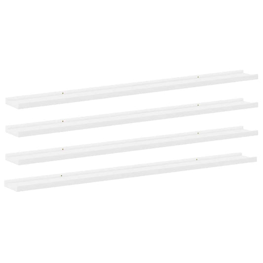 Wall Shelves 4 pcs White 115x9x3 cm Wall Shelves 4 pcs White 115x9x3 cm