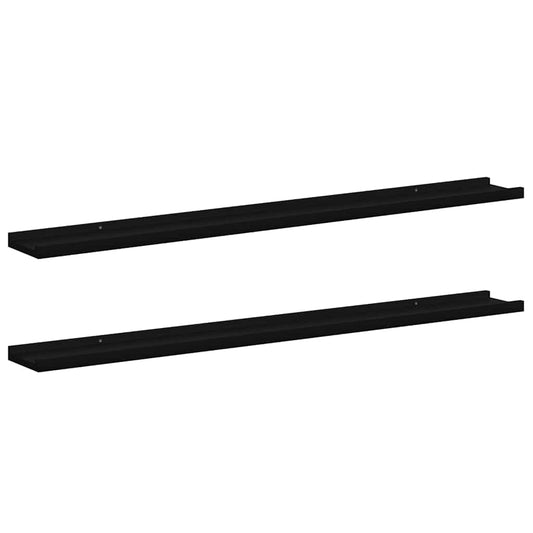 Wall Shelves 2 pcs Black 100x9x3 cm Wall Shelves 2 pcs Black 100x9x3 cm