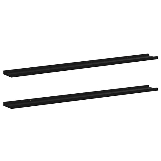 Wall Shelves 2 pcs Black 115x9x3 cm Wall Shelves 2 pcs Black 115x9x3 cm