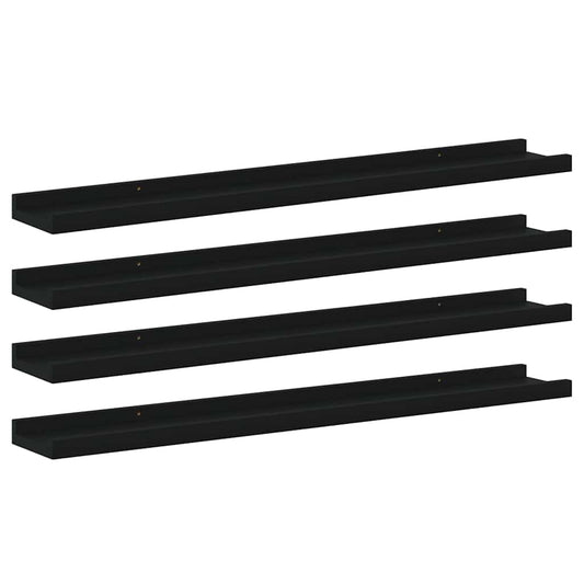Wall Shelves 4 pcs Black 80x9x3 cm Wall Shelves 4 pcs Black 80x9x3 cm