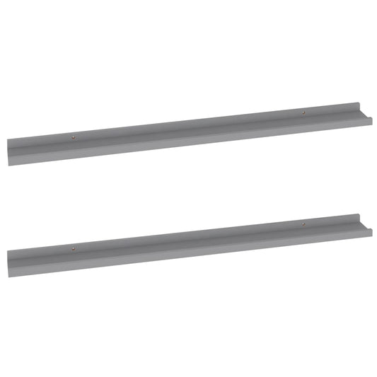Wall Shelves 2 pcs Grey 100x9x3 cm Wall Shelves 2 pcs Grey 100x9x3 cm