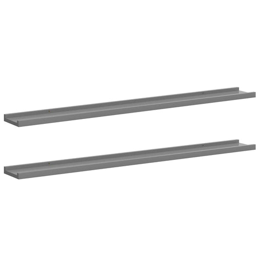 Wall Shelves 2 pcs Grey 100x9x3 cm Wall Shelves 2 pcs Grey 100x9x3 cm