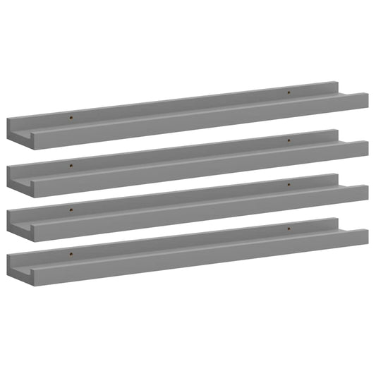 Wall Shelves 4 pcs Grey 60x9x3 cm Wall Shelves 4 pcs Grey 60x9x3 cm