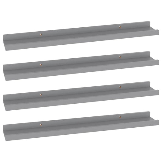 Wall Shelves 4 pcs Grey 60x9x3 cm Wall Shelves 4 pcs Grey 60x9x3 cm