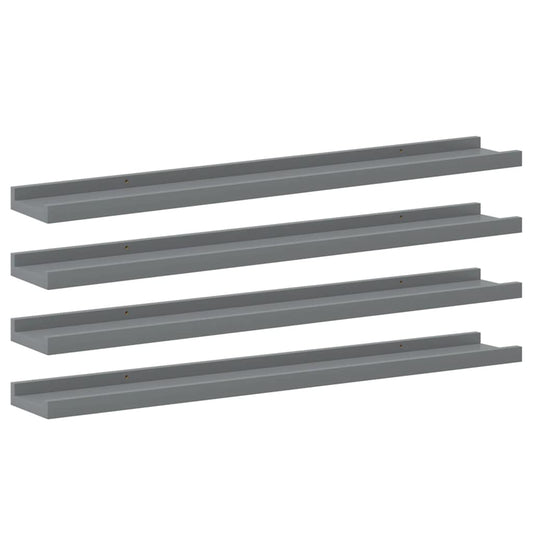 Wall Shelves 4 pcs Grey 80x9x3 cm Wall Shelves 4 pcs Grey 80x9x3 cm