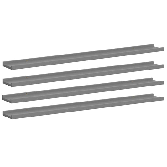 Wall Shelves 4 pcs Grey 100x9x3 cm Wall Shelves 4 pcs Grey 100x9x3 cm