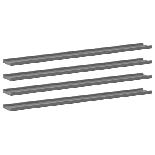 Wall Shelves 4 pcs Grey 115x9x3 cm Wall Shelves 4 pcs Grey 115x9x3 cm