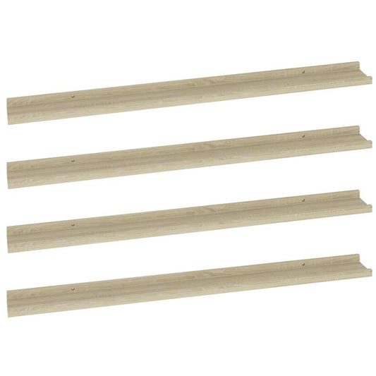 Wall Shelves 4 pcs Sonoma Oak 100x9x3 cm Wall Shelves 4 pcs Sonoma Oak 100x9x3 cm