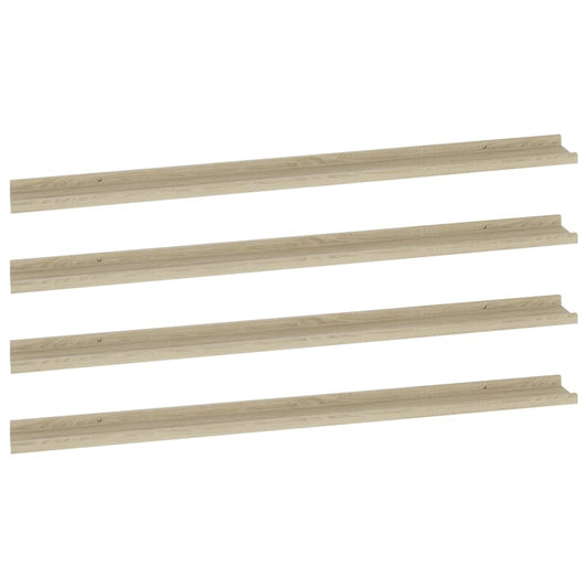 Wall Shelves 4 pcs Sonoma Oak 115x9x3 cm Wall Shelves 4 pcs Sonoma Oak 115x9x3 cm