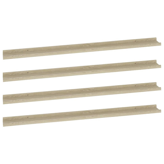Wall Shelves 4 pcs Sonoma Oak 115x9x3 cm Wall Shelves 4 pcs Sonoma Oak 115x9x3 cm