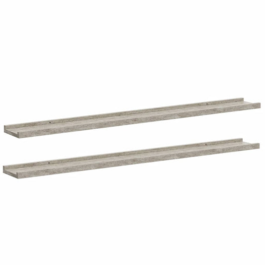 Wall Shelves 2 pcs Concrete Grey 100x9x3 cm Wall Shelves 2 pcs Concrete Grey 100x9x3 cm