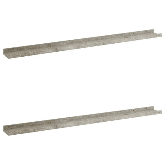 Wall Shelves 2 pcs Concrete Grey 100x9x3 cm Wall Shelves 2 pcs Concrete Grey 100x9x3 cm