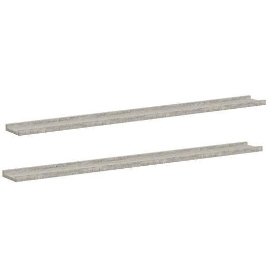 Wall Shelves 2 pcs Concrete Grey 115x9x3 cm Wall Shelves 2 pcs Concrete Grey 115x9x3 cm