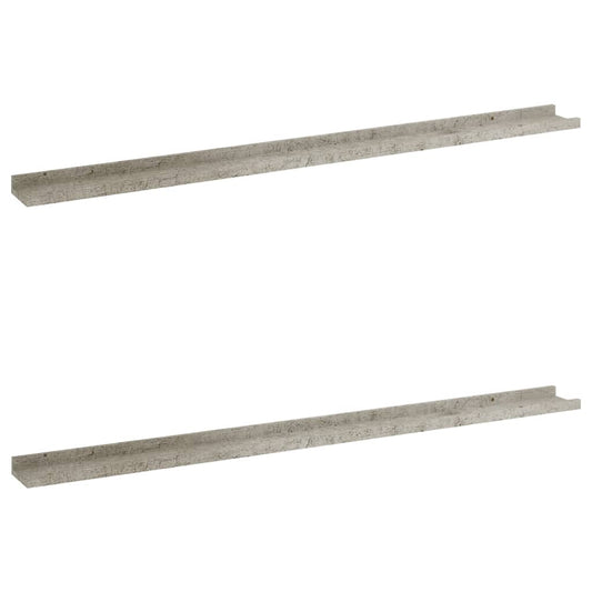 Wall Shelves 2 pcs Concrete Grey 115x9x3 cm Wall Shelves 2 pcs Concrete Grey 115x9x3 cm