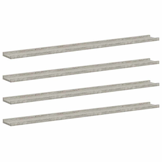 Wall Shelves 4 pcs Concrete Grey 115x9x3 cm Wall Shelves 4 pcs Concrete Grey 115x9x3 cm