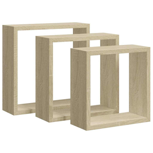 Wall Cube Shelves 3 pcs Sonoma Oak Wall Cube Shelves 3 pcs Sonoma Oak