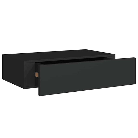 Drawer Shelf | Black | MDF | Compact | Wall-Mounted Drawer Shelf Drawer Shelf | Black | MDF | Compact | Wall-Mounted Drawer Shelf