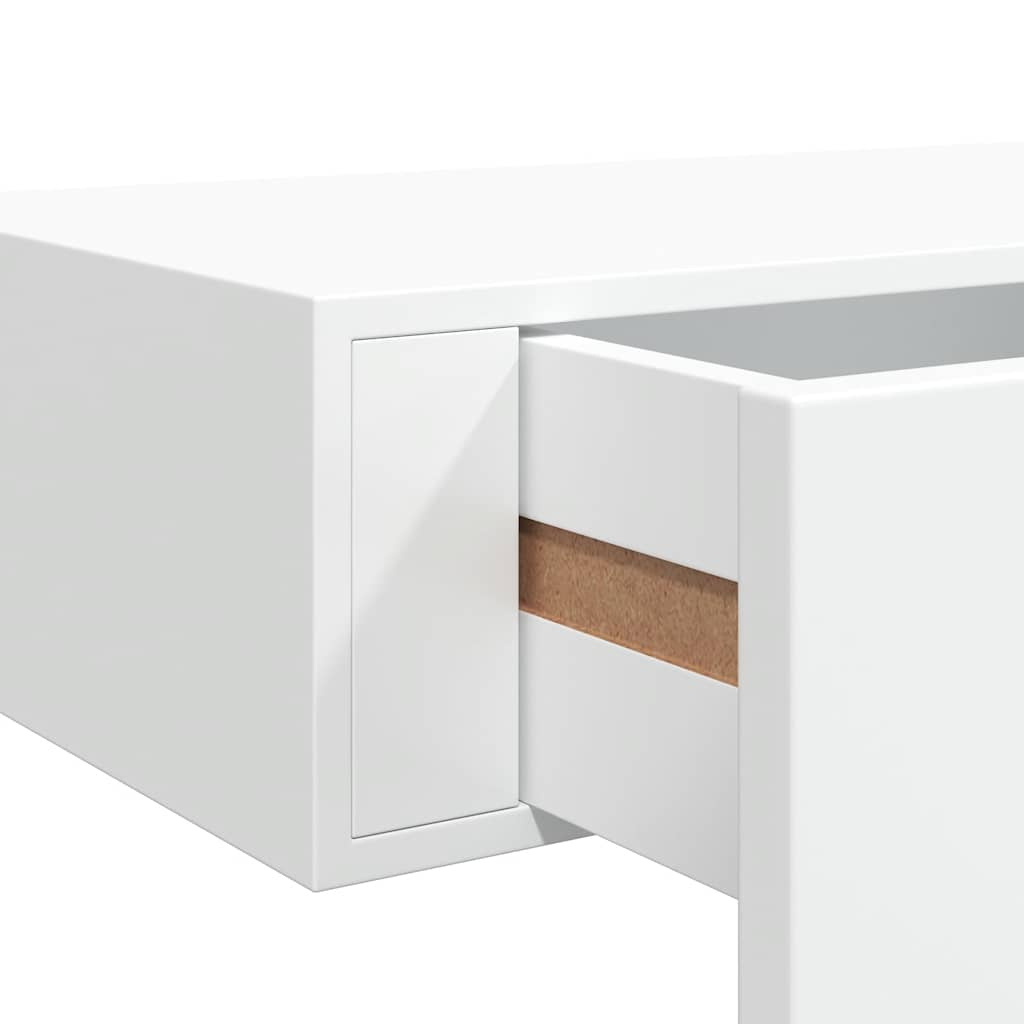 330256 vidaXL Wall-mounted Drawer Shelves 2 pcs White 60x23,5x10cm MDF